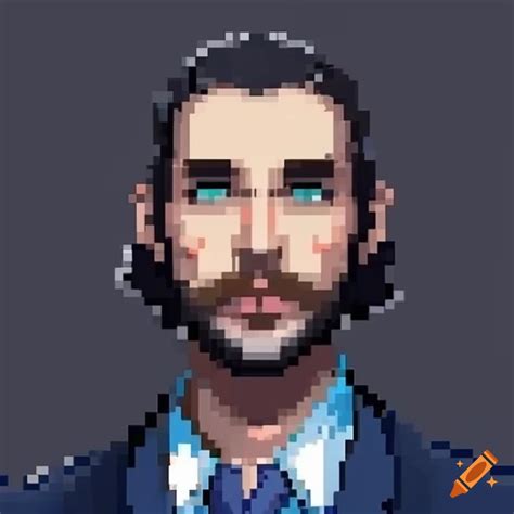 Pixel art avatar of a friendly man with a charming smile