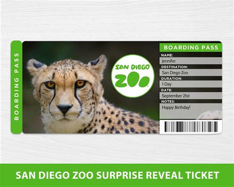 San Diego Zoo Reveal Tickets Printable Surprise San Diego Zoo - Etsy