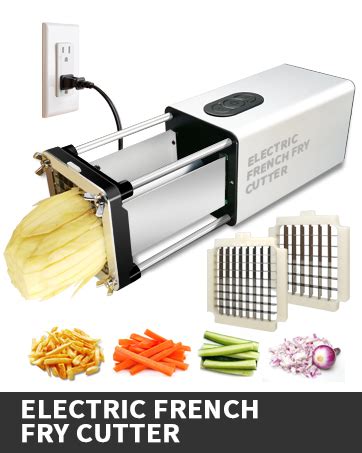 Amazon.com: Fstcrt Electric French Fry Cutter, French Fry Cutter Stainless Steel with 1/2 & 3/8 ...