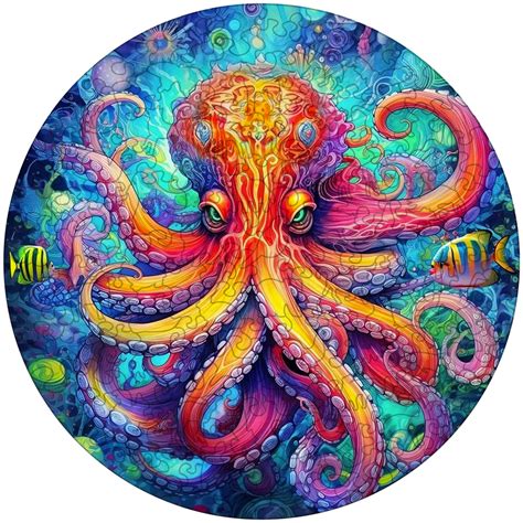 Octopus Vibrant Wooden Jigsaw Puzzle