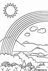 Rainbow Coloring Printable  Free Pages sketch template