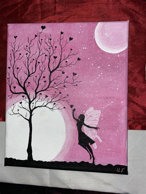 Canvas painting | Pink canvas art, Small canvas art, Mini canvas art