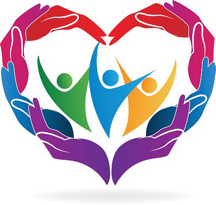 Hands Heart Love Caring People Vector Image Stock Illustration - Download Image Now - iStock