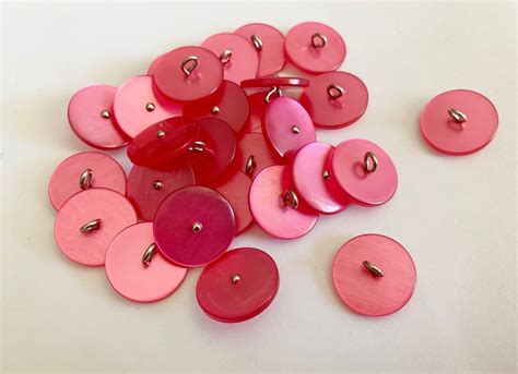 Medium Pink and Silver Buttons Plastic Sewing Buttons 3/4 - Etsy