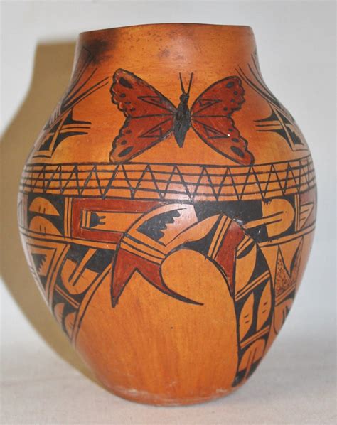 Hopi Pottery by Marlena, Native American Vintage Hopi Butterfly Pot 502 - Etsy