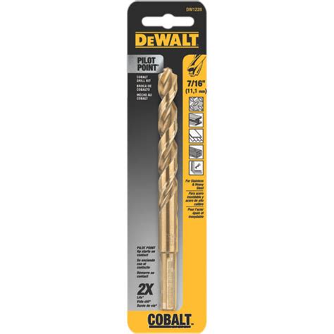 DeWalt DW1228 Cobalt Pilot Point Drill Bit 7/16"