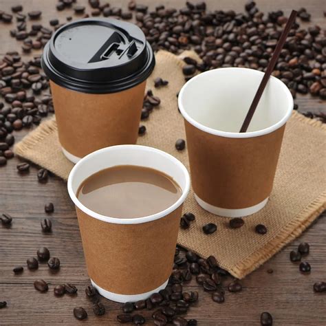 8oz Disposable thickening paper cup,milk tea cup,cowhide double layer paper cup,coffee, hot ...