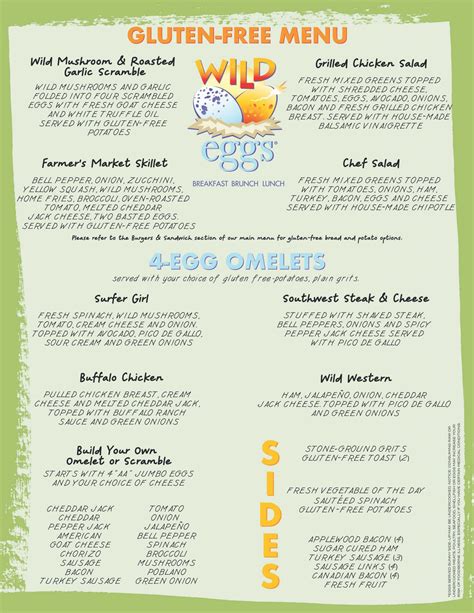 Wild Eggs Gluten-Free Menu | Breakfast, Brunch, Lunch