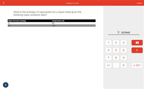 Solved What is the enthalpy of vaporization for a liquid | Chegg.com