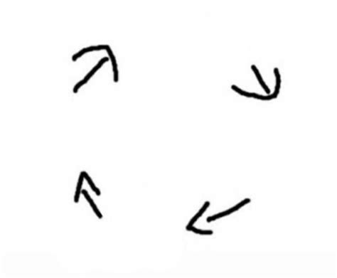 four arrows pointing in different directions on a white background