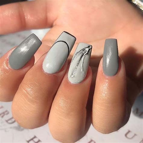 23 Pretty Ways to Wear Grey Nails in 2021 – StayGlam