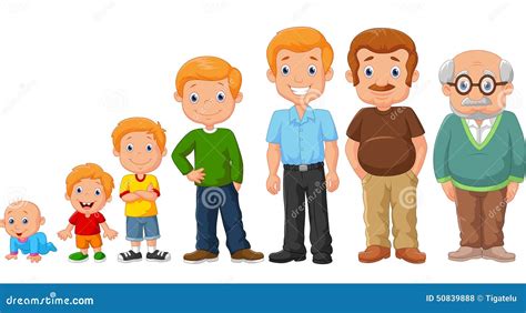 Cartoon Development Stages Of Man Stock Vector - Image: 50839888