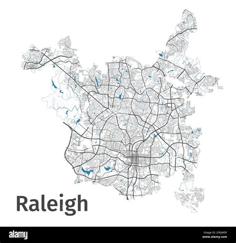 Raleigh map. Detailed map of Raleigh city administrative area ...