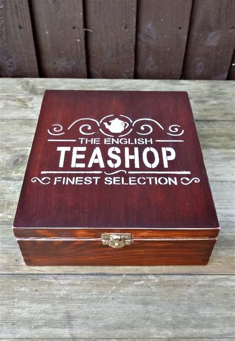 Wooden Tea Bag Box Gift for Him Tea Bag Storage Vintage Tea | Etsy