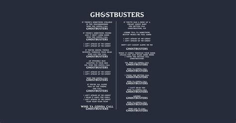 Ghostbusters Lyrics - 80s - T-Shirt | TeePublic