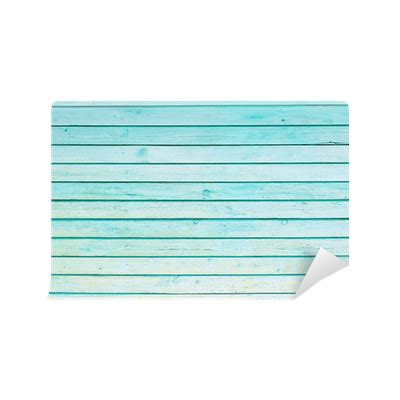 Wall Mural Blue wood plank wall texture background - PIXERS.US