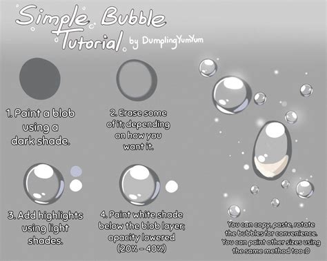 Simple Bubble Tutorial by DumplingYumYum | Bubble drawing, Digital ...