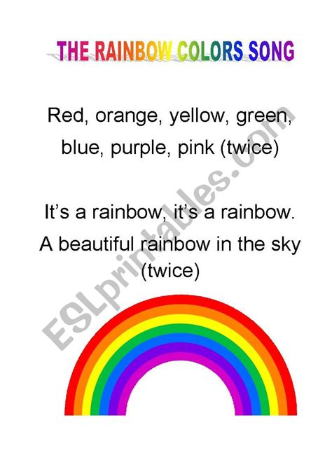 24 Free Esl Rainbow Worksheets