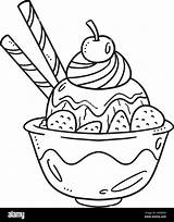 Ice Cream Isolated Coloring Page For Kids Stock Vector Image & Art  Alamy sketch template