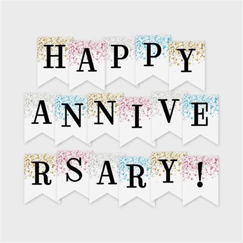 Happy Anniversary Printable Banner Mixed Confetti Glitters | Etsy in 2021 | Anniversary banner ...