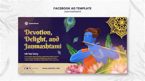 Free PSD | Janmashtami celebration invitation template