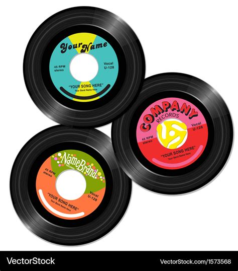 Vintage 45 record label designs set 1 Royalty Free Vector