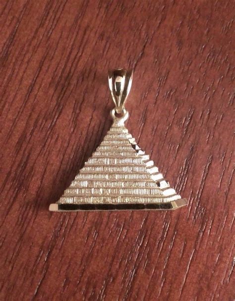 14K SOLID YELLOW GOLD PYRAMID CHARM PENDANT 0.89" INCH LENGTH | eBay