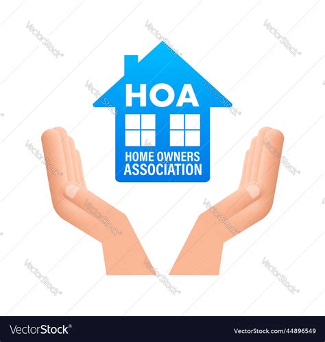 Hoa - home owners association house icon label Vector Image