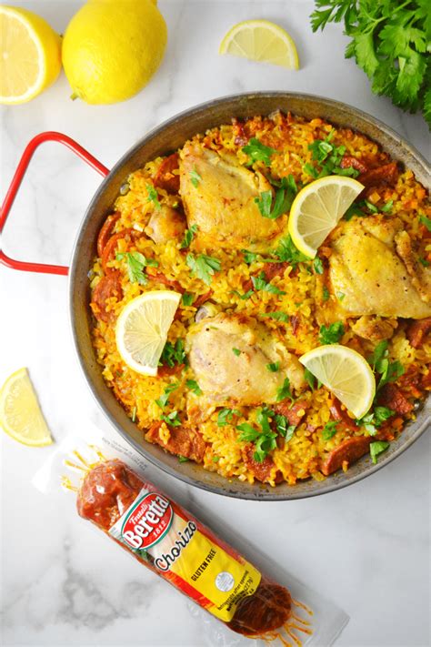 Spanish Style Chicken and Chorizo Paella - Delish D'Lites