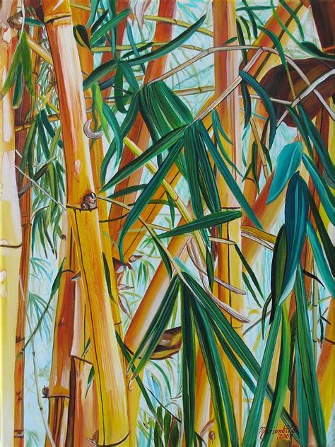 Yellow Bamboo Painting by Marionette Taboniar - Fine Art America