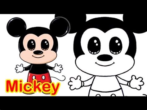 How to Draw Disney Mickey Mouse Cute step by step - YouTube