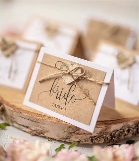 PLACE CARDS rustic 300/CG/w | Wedding place cards, Rustic place cards, Wedding name tags