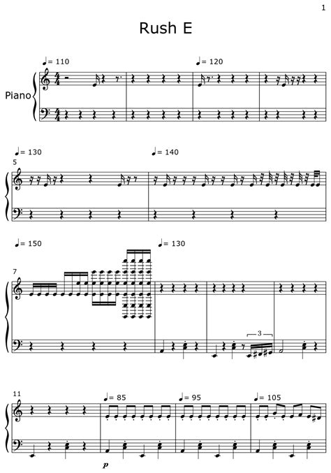 Rush E - Sheet music for Piano