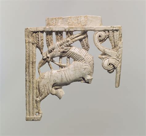 Openwork furniture plaque with a grazing oryx in a forest of fronds | Assyrian | Neo-Assyrian ...