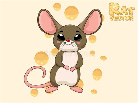 Cute Cartoon Rat Characters. Vector Art Illustration with Happy Animal Cartoon Stock Vector ...