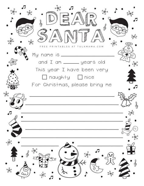 Free And Super Cute Letter To Santa Template Printables | Santa letter template, Santa template ...