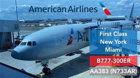 American Airlines - New York (JFK) to Miami (MIA) First Class - Boeing 777-323ER (N733AR) AA383 ...