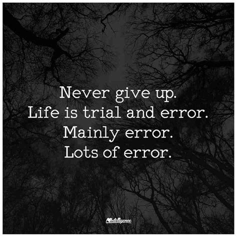 Never give up, Life is trial and error. Mainly error. Lots of error ...