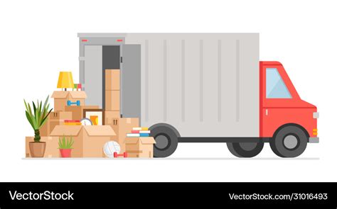 Cartoon Delivery Truck - Premium Vector Cartoon Delivery Truck Van With Man Courier Yellow Truck ...