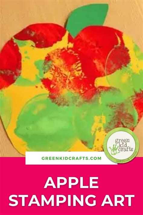 Apple Stamping Art for Kids - Green Kid Crafts