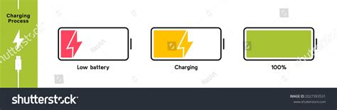 Battery Charging Process Different Battery Charge Stock Vector (Royalty ...