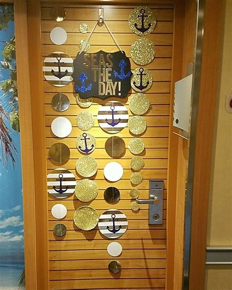 My cabin door decor.. Seas the Day! Items purchased at Hobby Lobby and Michael's craft store ...