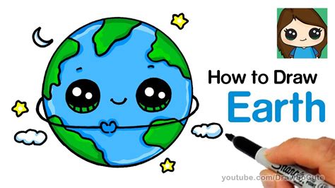 How to Draw Earth Easy and Cute