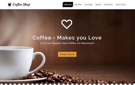Coffee Shop Website Free Download - WebThemez