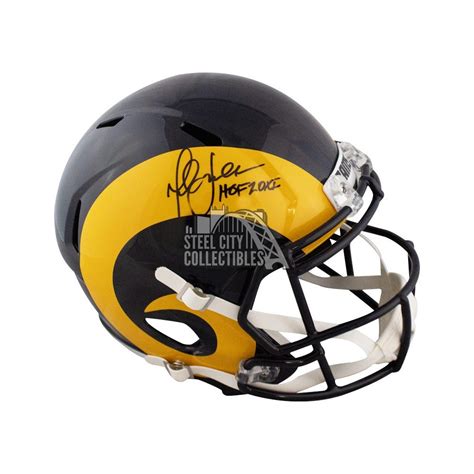 Marshall Faulk HOF Autographed Rams Speed Full-Size Football Helmet BAS ...