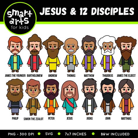 Jesus and 12 Disciples Clip Art - Educational Clip Arts and Bible Stories