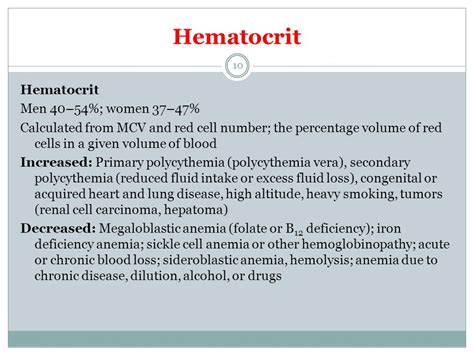 Hemoglobin And Hematocrit Levels