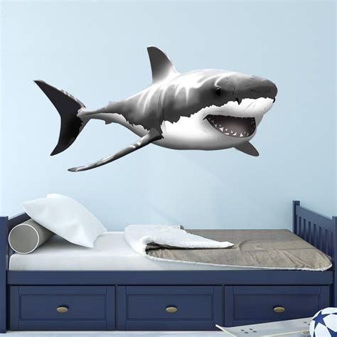 VWAQ Large Great White Shark Wall Decal Peel and Stick Wall Decor - NA01 | Murales pintados ...