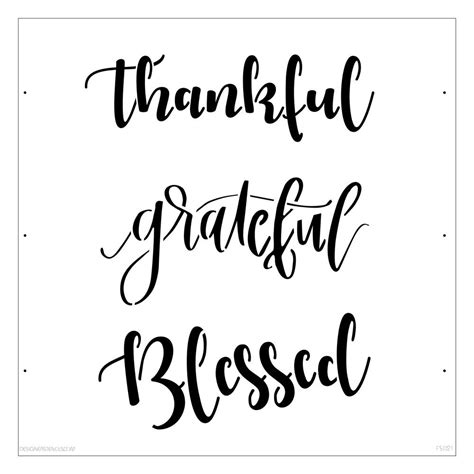 Designer Stencils Thankful Grateful Blessed Lettering Stencil-FS021 ...