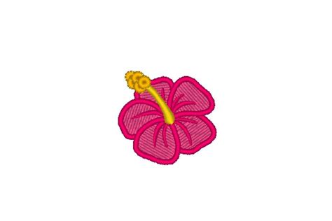 Mini Fill stitch Hibiscus flower - Hawaii summer flower embroidery ...